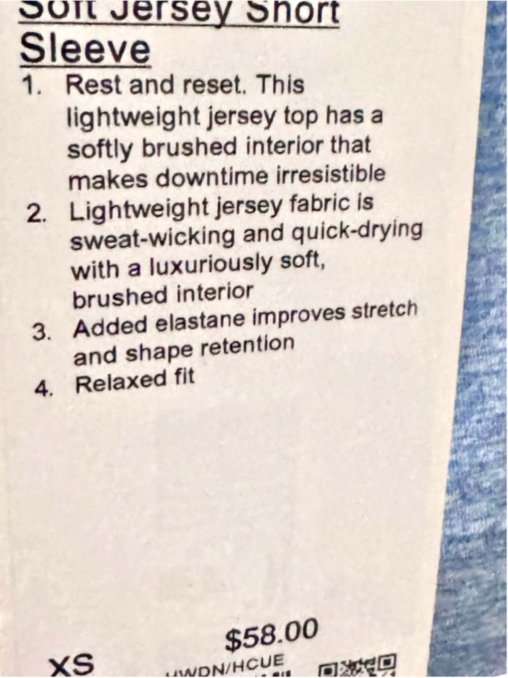 Lululemon Soft Jersey Short-Sleeve Shirt NWT Heathered Washed Denim XS - Picture 7 of 7